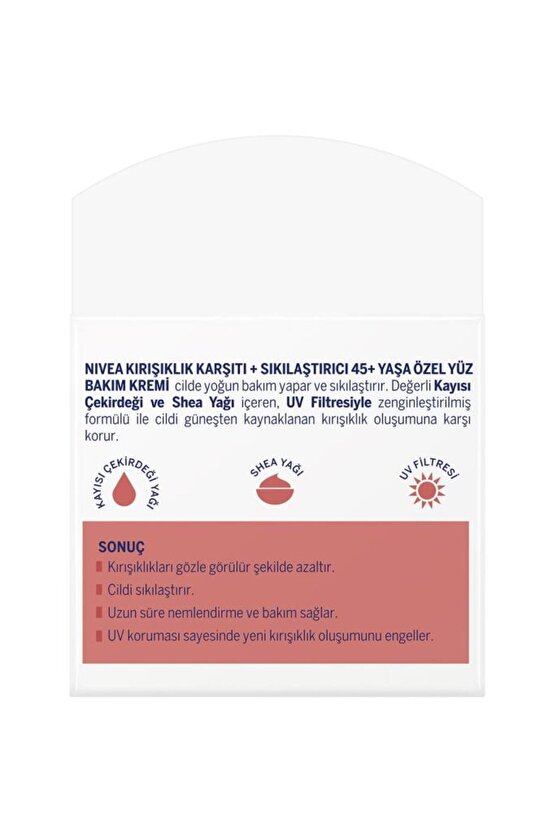 Yaşa Özel Kırışıklık Karşıtı Yüz Bakım Kremi 50ml, Sıkılaştırıcı, Kaz Ayağı Kırışıklığı Giderici