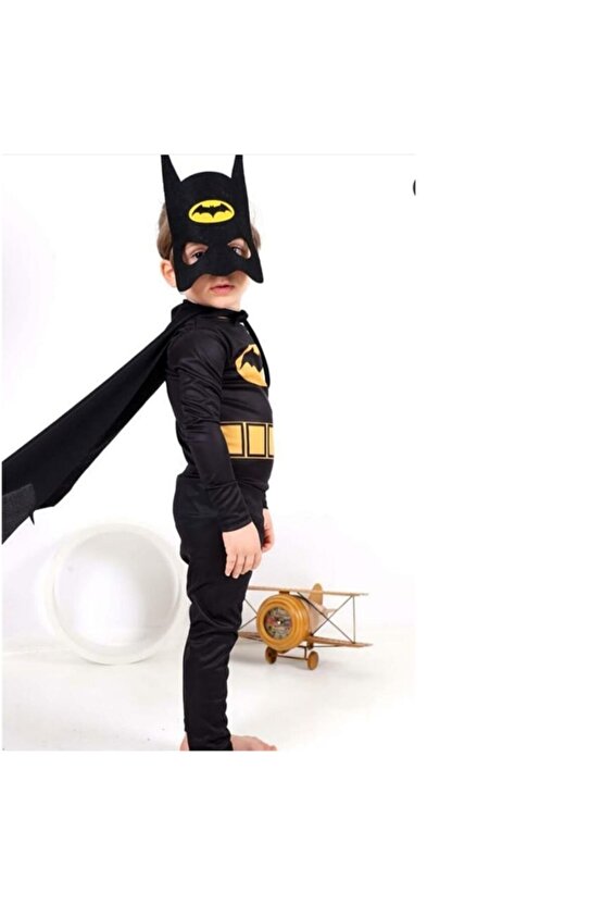 Batman Yarasa Adam Erkek Çocuk Batman Kostümü Pelerinli Maskeli.