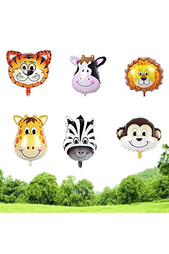 Safari Hayvanlar 3 Yaş Balon Set Safari Konsept Helyum Balon Set Safari Doğum Günü Set