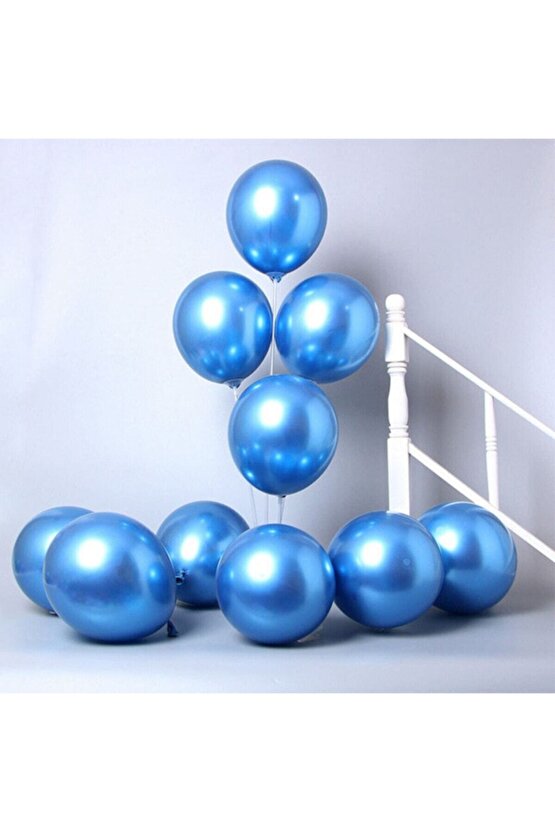Mavi Krom Balon (AYNALI BALON) 10 Adet