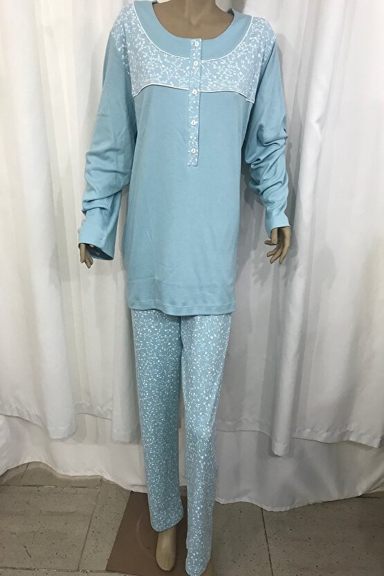 Ultra Battal Patlı Pijama Takım-14275-turkuaz