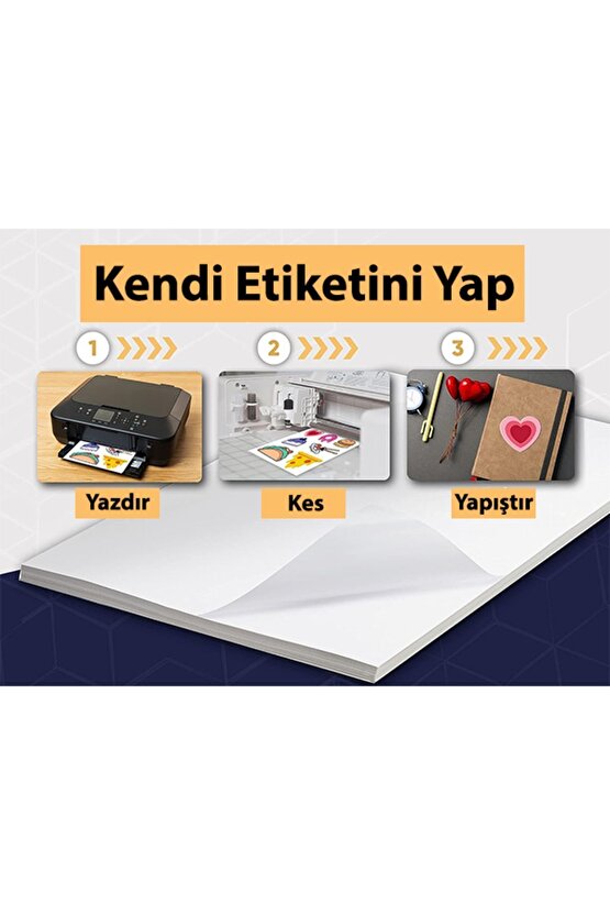 A4 Etiket 100 tane A4 Yapışkanlı Etiket A4 Lazer Etiket A4 Baskısız Etiket