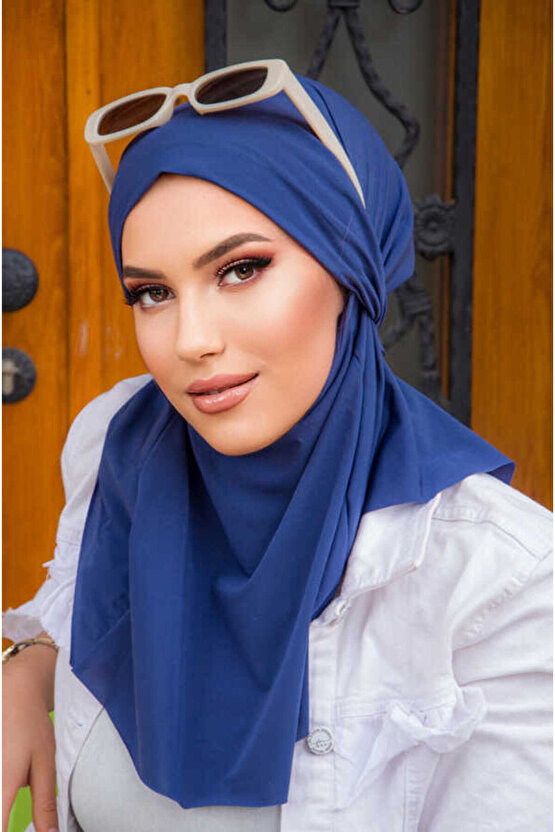 Indigo Mavi Oversize Hijab