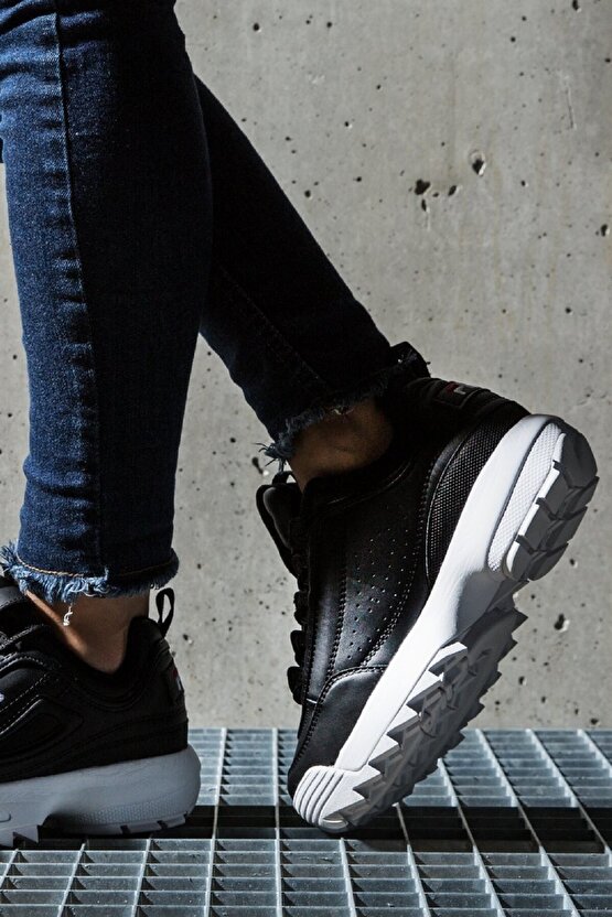 Disruptor Low Unisex Sneaker Siyah Yüksek Taban Günlük Spor Ayakkabı
