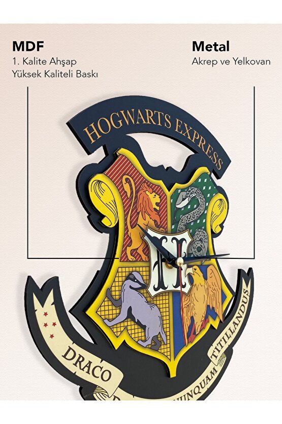 Harry Potter Hogwarts Express Figür Dekoratif Sarkaçlı Duvar Saati