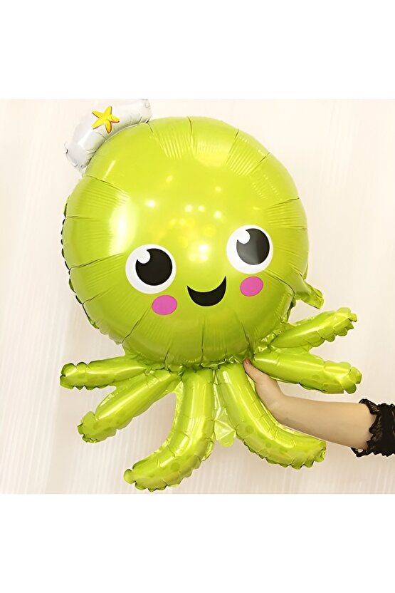 Büyük Boy Balonlu Okyanus Hayvanları 9 Yaş Doğum Günü Balon Set Deniz Canlıları Balon Set