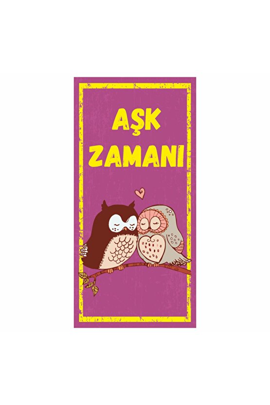 aşk zamanı sevgili romantik baykuşlar ev dekorasyon tablo mini retro ahşap poster