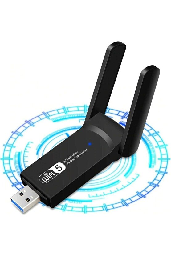 Usb 3.0 1200mbps Wifi Alıcı Adaptörü Çift Bantlı 5ghz 2.4ghz 802.11ac Wifi Anten Dongle Ağ Kartı