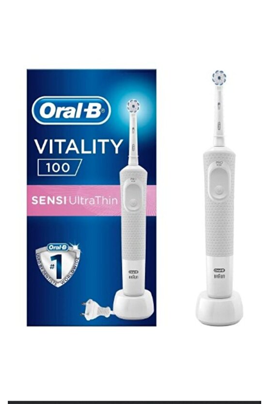 D100 Vitality Sensi Ultrathin White Box Şarjlı Diş Fırçası