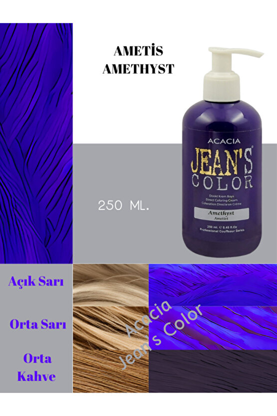 Amonyaksız Renkli Saç Boyası Ametist 250 ml Kokusuz Su Bazlı Amethyst Hair Dye