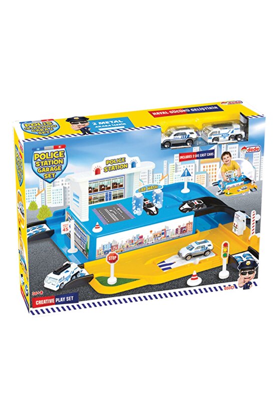 Polis Istasyonu Garaj Seti - Otopark Seti - Araba Seti - Hotwheels Seti - Istasyon