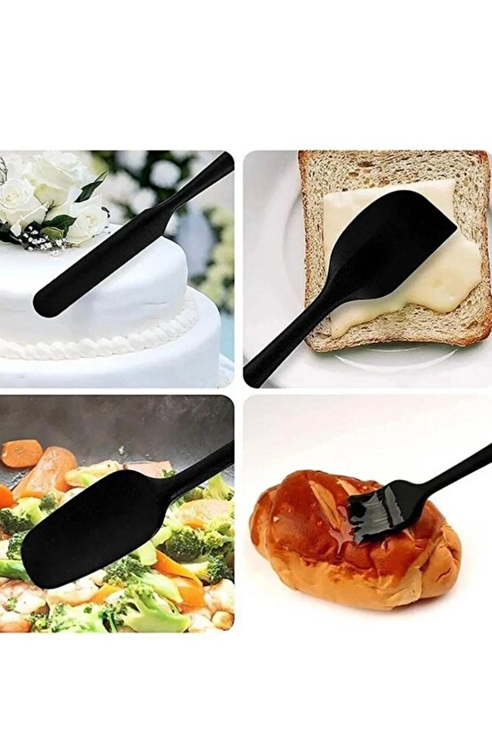 6lı Takım Yanmaz Yapışmaz Mutfak Pasta Slikon Yumurta Fırçası Kaşık Bıçak Spatula