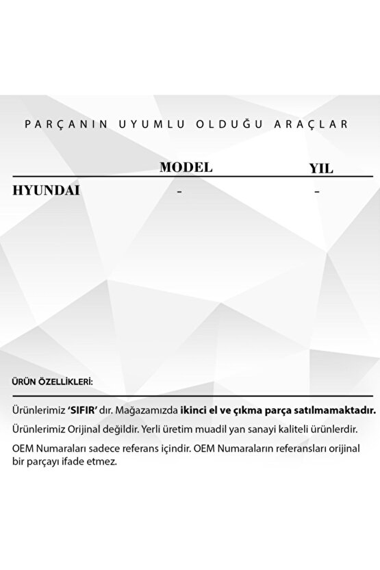 Hyundai Için Kapı Kilit Dişlisi