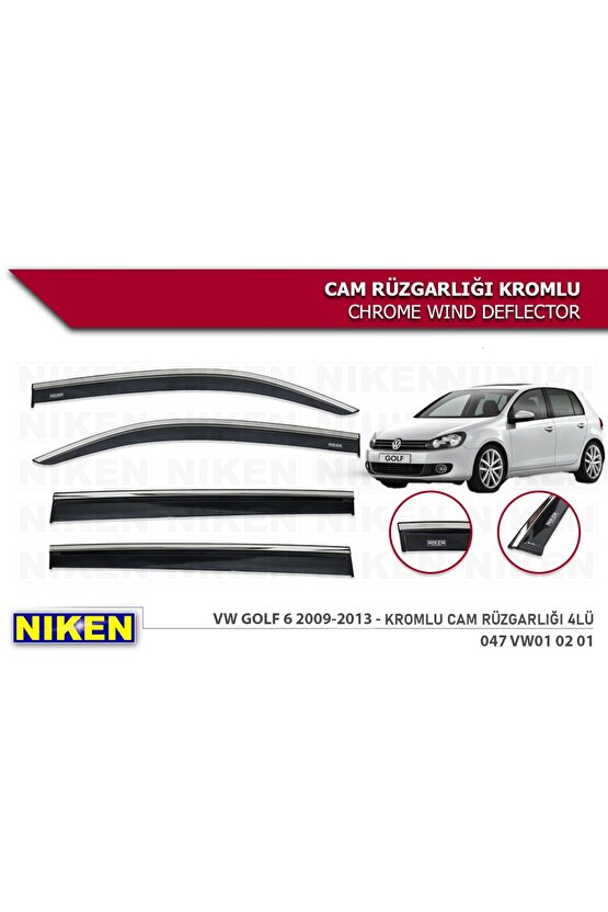 VW Golf 6 2009-2013 Kromlu Cam Rüzgarlığı