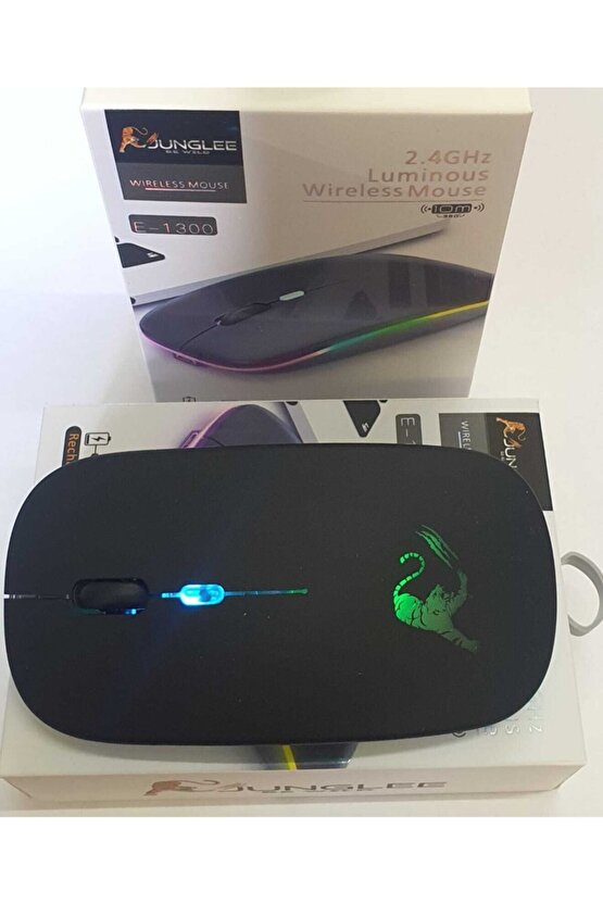 Şarjlı Kablosuz Mouse Sessiz 2.4 Ghz Usb Wireless 800-1200-1600 Ayarlanabilir Dpi Led Işıklı Slient