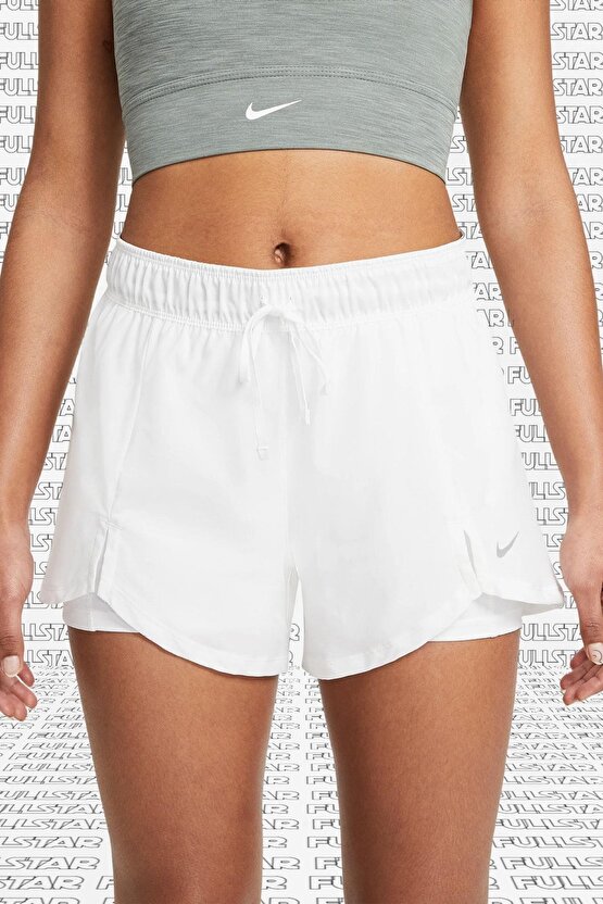 Flex Essential 2 in 1 Training White Shorts ikisi Bir Arada Taytlı Beyaz Kadın Şort