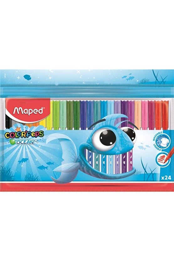 Color Peps Ocean Keçeli Kalem Plastik Poşet 24 Renk 3154148457220