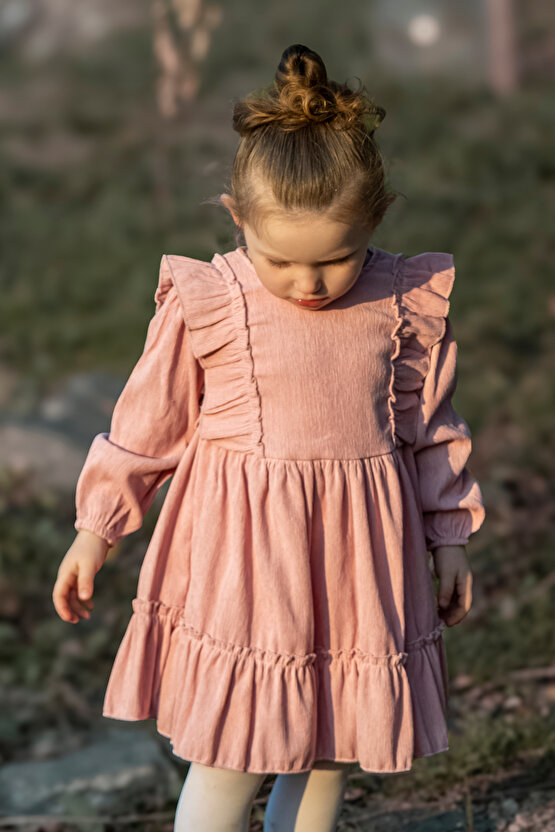 Kız Bebek Elbise Kız Çocuk Elbise Doğum Günü Parti Düğün Elbise Uzun Kol Bebek Giyim
