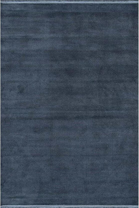 Çam Halı Enoks 6106 Mavi Siyah Romans Halı Modern Desenli Makine Halısı
