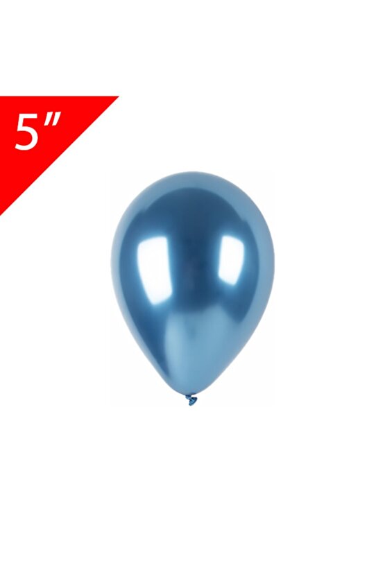Mavi Krom Balon 20 Adet Küçük Boy 5 Inç