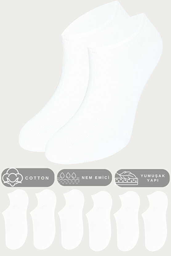 Kadın - Erkek Düz Desen (6 Çİ?FT) Pamuklu Beden Mevsimlik Terletmez Görünmez Çorap