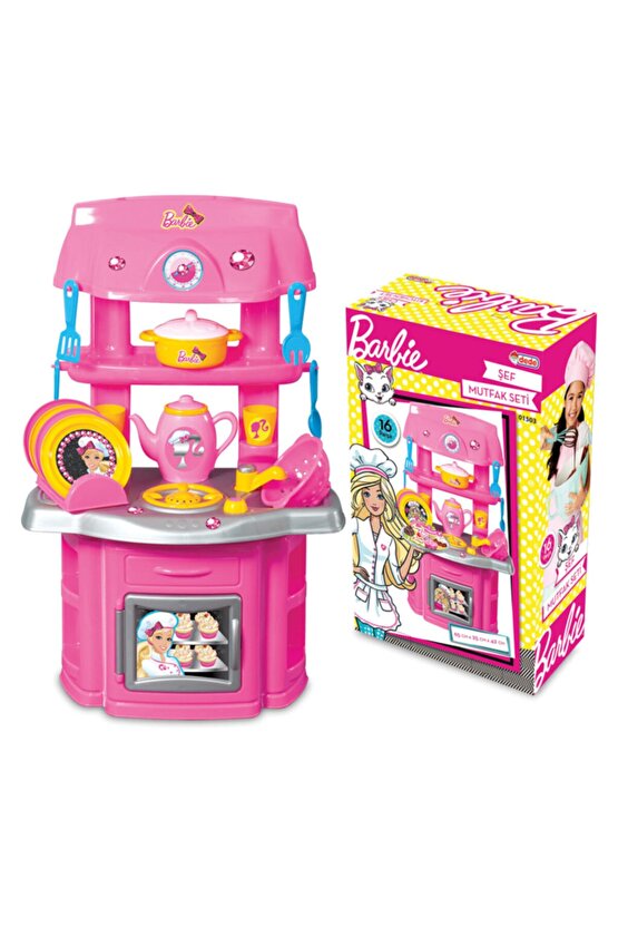 Barbie Şef Mutfak Seti Kız Çocuk Oyuncak Mutfak Evcilik Oyuncak Seti