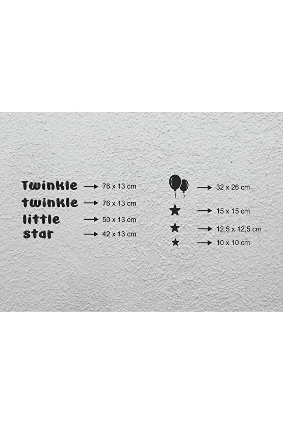 120*80 Cm Twinkle Twinkle Little Star Ahşap Duvar Yazısı