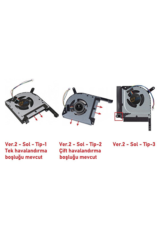 Asus TUF Gaming A15 FA506IU-BQ078 uyumlu Notebook Gpu Fanı V2 (Sol Fan) Tip3