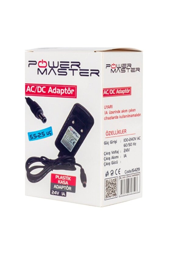 Powermaster Pm-15429 24 Volt - 1 Amper Priz Tipi Plastik Kasa Ada