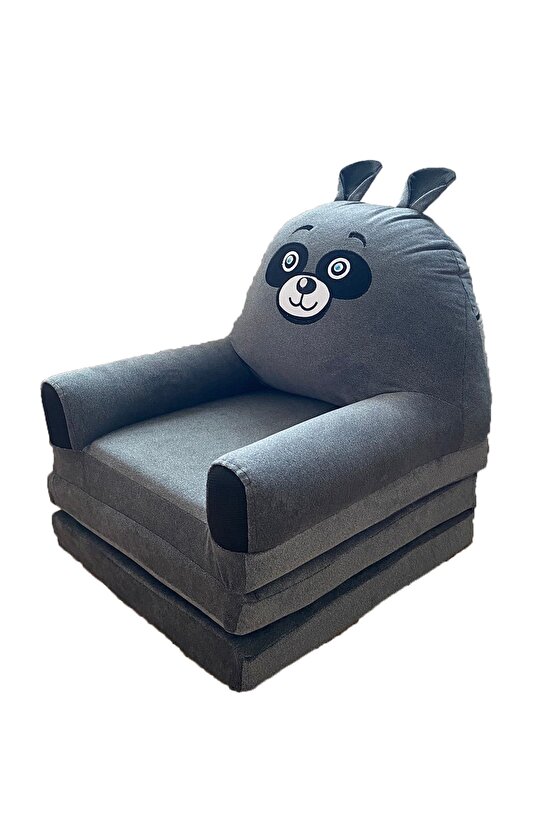 Katlanabilir Bebek-çocuk Koltuğu Sandalye Portatif Yatak Puf Hardal Panda