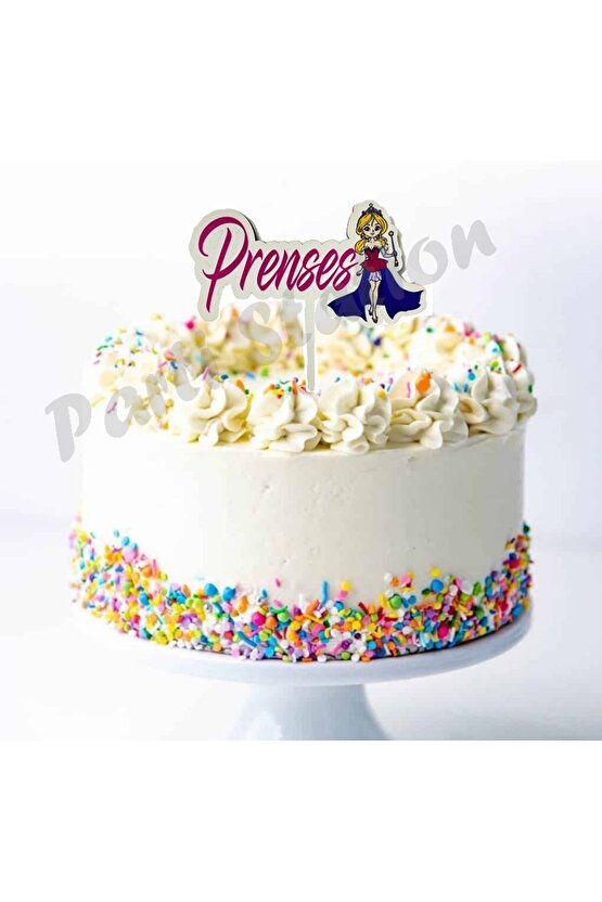 Pasta Üstü Ahşap Prenses Yazılı Büyük Kürdan Süs 12 cm Pasta Üstü Süsleme Doğum Günü Malzemesi