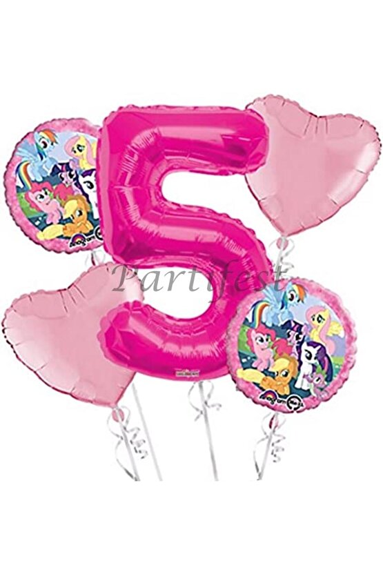 My Little Ponny 5 Yaş Balon Set Balon Folyo Set My Little Ponny Konsept Doğum Günü Set Yaş Balon
