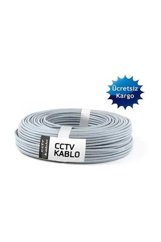 100 Metre Cctv Kablo, Güvenlik Kamera Kablosu 2+1 0,22 (p)