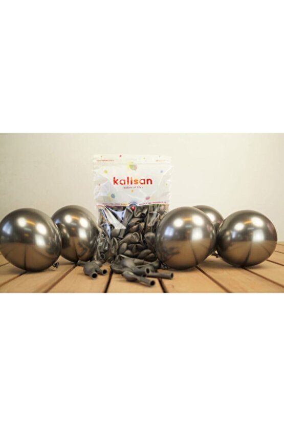 Koyu Gümüş Krom Balon (aynalı Balon) 10 Adet