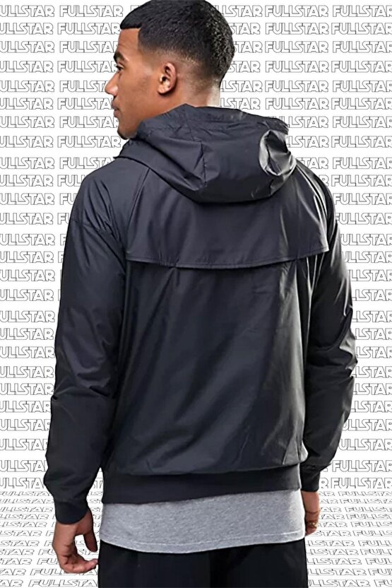 Sportswear Windrunner Jacket Kapüşonlu Erkek Ceketi Siyah