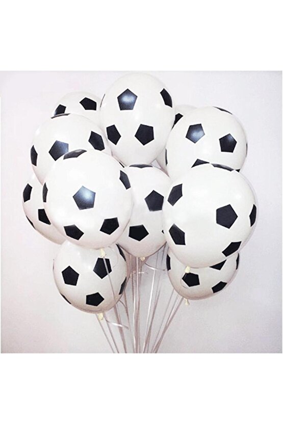 Siyah Beyaz Konsept 2 Yaş Doğum Günü Balon Set Siyah Beyaz Futbol Tema Doğum Günü Balon Set