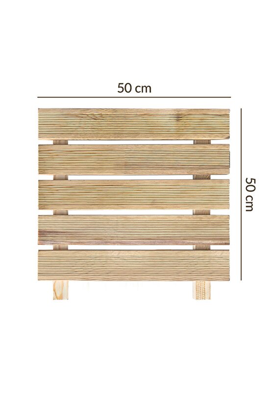 Ahşap Yer Karosu, Yer Döşeme, Ahşap Kaydırmaz Tırtıklı Döşeme Deck 50x50 cm