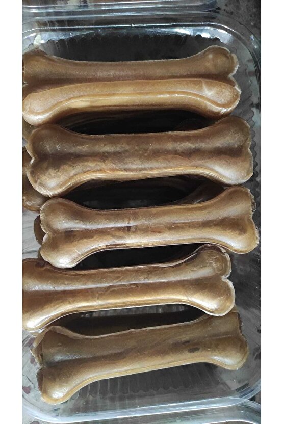 Yenilebilir Pres Sığır Derisi Kemik Köpek Diş Kaşıyıcı Natural 12,5 Cm(60-70 Gr)-6 Adettir