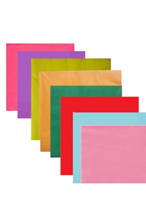 Renkli Kağıt Peçete 20li Turuncu Renk 33x33
