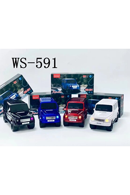 Ws-591 Jeep Oto G63 Tasarımlı Bluetooth Hoparlör Sd Kart Usb Fm Radyolu Kablosuz Speaker