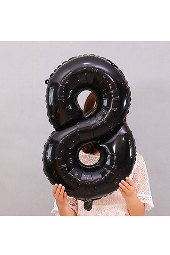 8 Yaş Siyah Rakam Balonlu Şimşek Mcqueen Balon Seti Arabalar (cars) Konfetili Şeffaf Balon