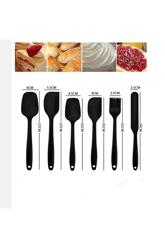 6 Adet Isıya Dayanıklı Yanmaz Yapışmaz Silikon Spatula Seti 6lı Silikon Spatula Seti Bpa Free