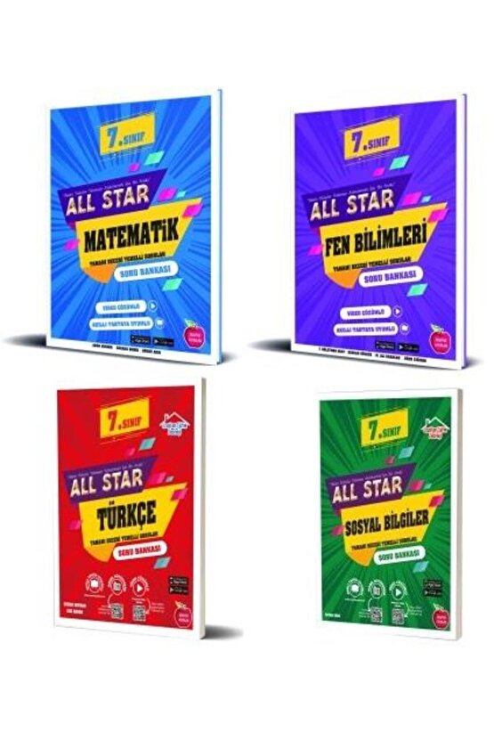 Newton 7. Sınıf Matematik+fen+türkçe+sosyal All Star Soru Bankası 4 Kitap