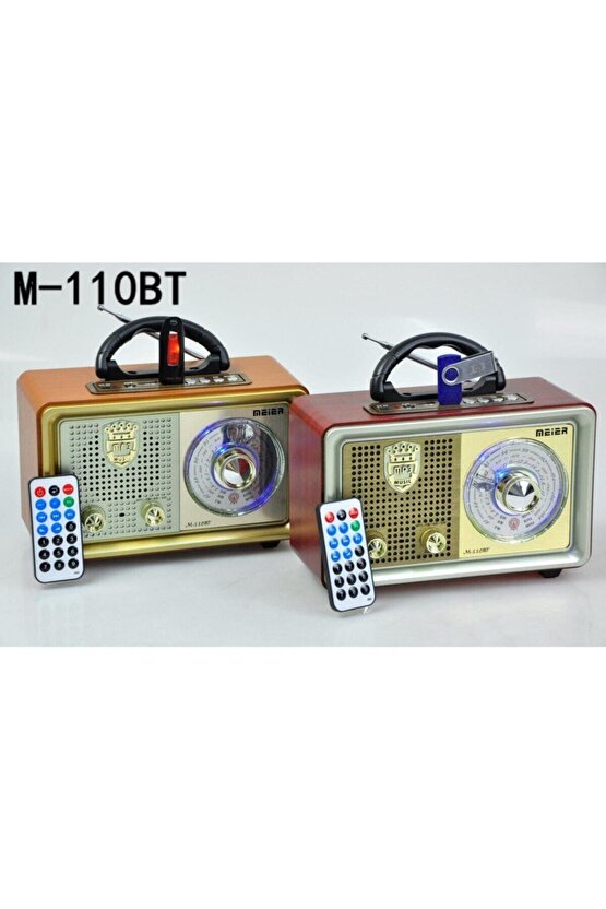 Meier M-110bt Nostaljik Ahşap Retro Radyo Bluetooth Hoparlör Fm Sd Usb