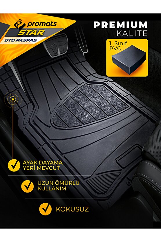 Seat Alceta 2016 Model Ve Sonrası Uyumlu Oto Paspas Star Plus (siyah)