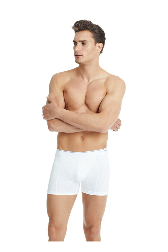 Erkek Pamuk Elastan Boxer Tender Cotton 9233 - Beyaz
