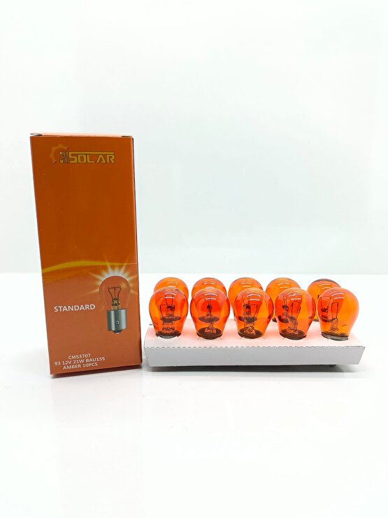 CMSOLAR 12v 93 21w Turuncu (Amber) Ampul 10lu Paket