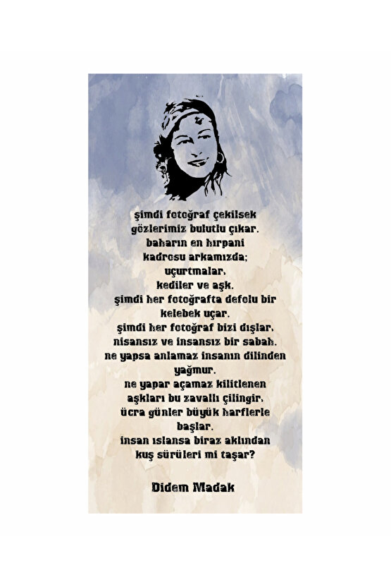 didem madak şiir edebiyat ev dekorasyon tablo mini retro ahşap poster