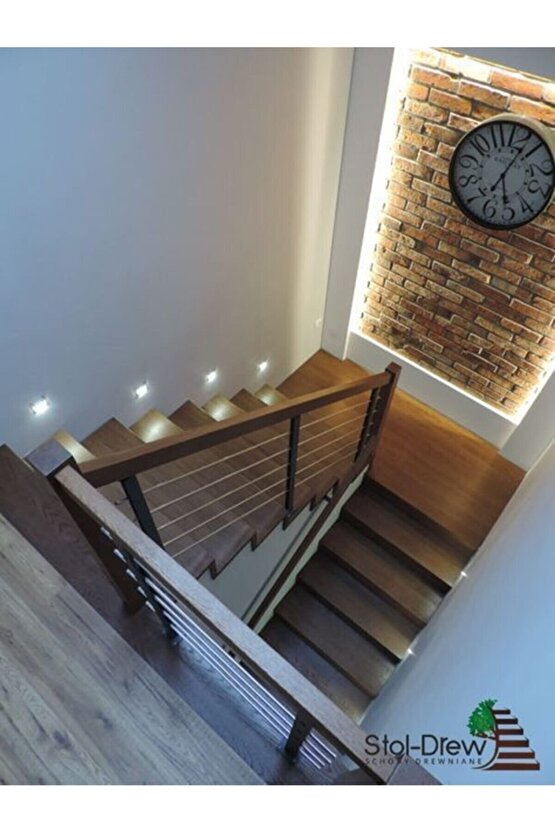 Koridor Basamak Merdiven Sensörlü Kare Spot Lamba Aydınlatma Metalik Gri Kasa 8cm X 8cm (beyaz Işık)