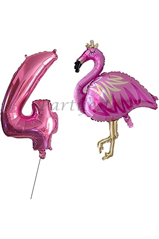 Flamingo Balon Set Flamingo Folyo Balon Set Konsept Doğum Günü Set 4 Yaş Balon
